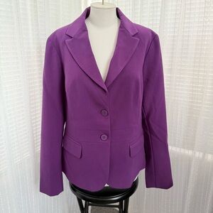 Women's Purple Two-Button Tailored Blazer Size 12